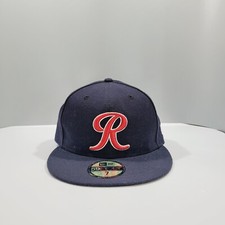 Tacoma Rainiers Hat Fitted Mens 7 Blue Red Plain Logo New Era MiLB Baseball Cap