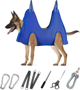Pet Grooming Hammock with Nail Clippers/Nail Trimmers/Grooming Scissors, Dog Gro - Picture 1 of 12