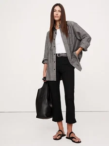NWT Banana Republic Black M Everywhere Ponte Capri Pants - Picture 1 of 7