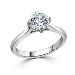 2.00 Ct Round Cut Simulated Diamond Wedding Ring 14K Real White Gold Size 5 6 - Picture 1 of 6