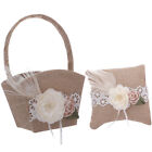 Wedding Decor Jewlery Kit Ring Pillow Flower Basket Set Vintage