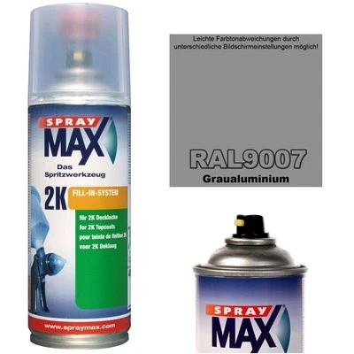 Farbspray Lack GRAUALUMINIUM RAL 9007 Spraylack 2K Grau versch. Glanzgard 400ml - Bild 1 von 4