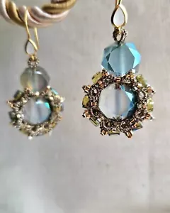 Earrings "Puple Titanium crystals# - Picture 1 of 6