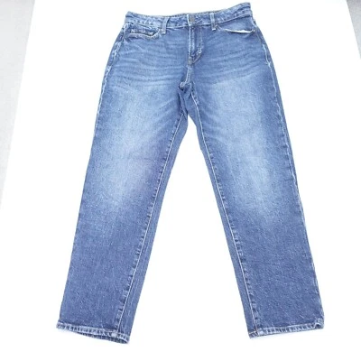 Pantalones de mezclilla para mujer a.n.a Boyfriend 6 azules algodón elástico tiro medio pierna recta cremallera mosca Foto 1 de 4