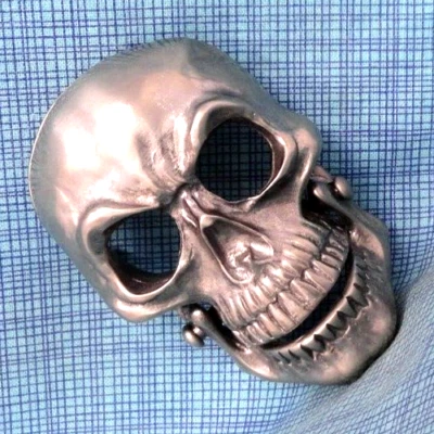 3D черепа движется челюсти ремень пряжка мотоциклиста ковбой Хэллоуин косплей винтажный 90-х .NOX141 - Изображение 1 из 4