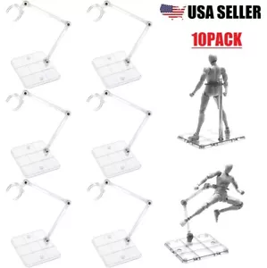 10Pcs Adjustable Action Figure Display Holder Base Doll Model Support Stand USA - Picture 1 of 15