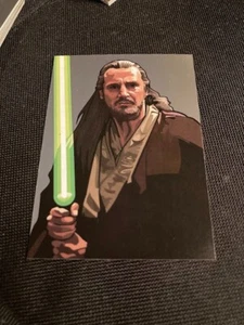 2009 TOPPS STAR WARS GALAXY SERIE 5 CARD SILVER FOIL 13 DI 15 QUI-GON JINN - Foto 1 di 2