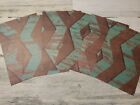 6 pieces of  worn wood teal rick rack Scrapbook Paper 4x6 photo mats #1014