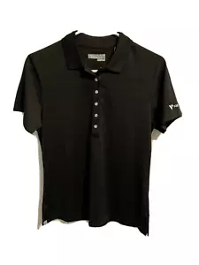 Callaway Solid Black Golf Short Sleeve Polo Size Medium Moisture Wicking New - Picture 1 of 6