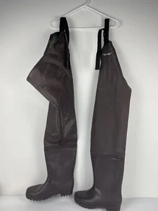 Frogg Toggs RANA II Men's PVC Cleated Brown Hip Waders Boots Size 10 - Picture 1 of 10