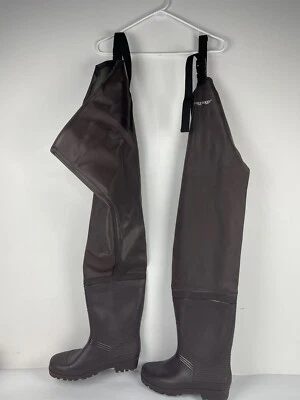 Frogg Toggs RANA II Men's PVC Cleated Brown Hip Waders Boots Size 10 - Image 1 of 4