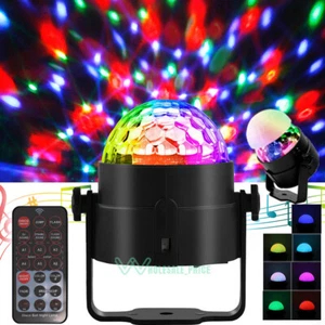 Home Party Spinning Disco Ball Party Lights Strobe Lights RGB LED Stage Lights - Picture 1 of 19
