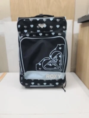 Roxy Girl Suitcase Carry On Luggage Rolling Black Blue 23"x 14" x 9" Vintage - Image 1 of 4