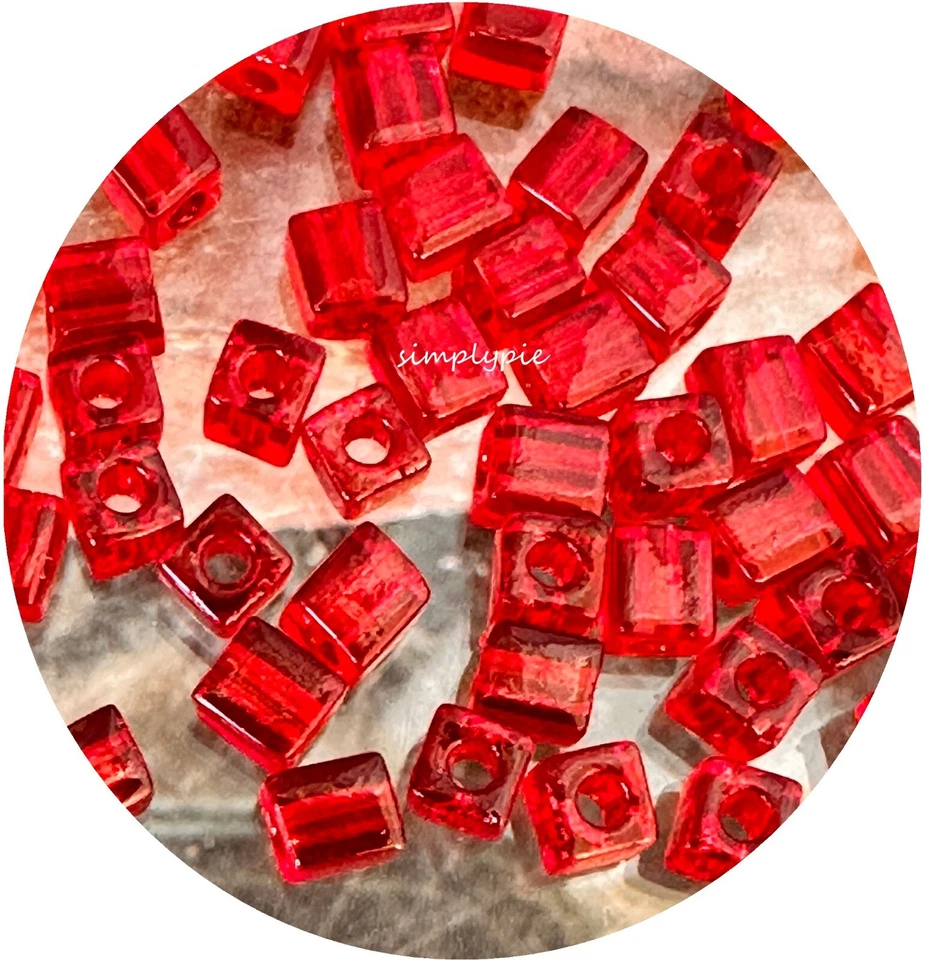 Cubo Miyuki de cereza 10 g cuentas cuadradas de vidrio suministro de tejido Kumihino Foto 1 de 4