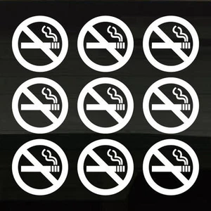 No Smoking Tobacco Cigar Smokers Set of 9 Decals 4"x4" Stickers Graphics Cigars - Picture 1 of 1