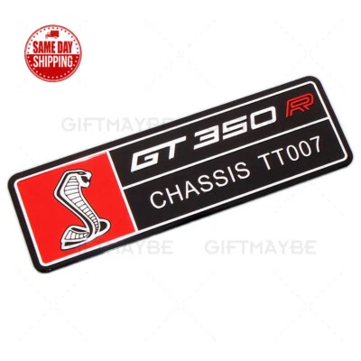 Universal 3D Sport Shelby Cobra GT350R Ebony Interior Badge Emblem Aluminum - Изображение 1 из 4