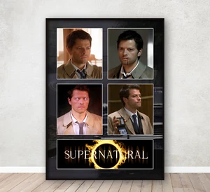Supernatural Castiel Collage Poster Schlafzimmer Wandbild Kunstdruck A4 gerahmt - Bild 1 von 5