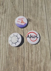 maritimes Buttons Set Ahoi für Segler und Leichtmatrosen Törn - Bild 1 von 4