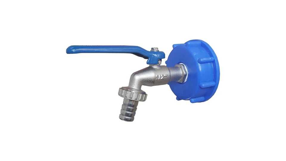 IBC Adapter + 1/2" Auslaufhahn für Regenwassertank Wasserkanister  #8 1/2 WS - Bild 1 von 1