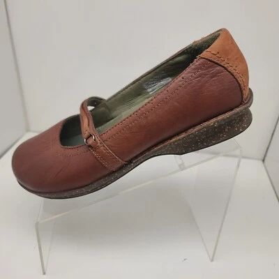 Zapatos sencillos para mujer Mary Jane de cuero marrón cómodos de caña baja talla 12 Foto 1 de 4