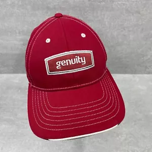 GENUITY Hat Baseball Ball Cap ADJUSTABLE Red Adult Embroidered Logo - Picture 1 of 9