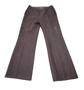 Eddie Bauer Women's Brown Grunge Wool Mercer Fit High Rise Flared Pants Size 4 - Picture 1 of 9
