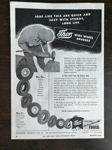 Vintage 1945 Thor Wire Wheel Brushes Tools Full Page Original Ad  - Picture 1 of 1
