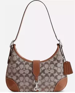 ICONIC Coach Crystal Signature Jacquard Hampton Hobo Bag NEW - Picture 1 of 6