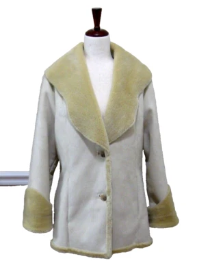 Abrigo de piel de oveja Calvin Klein talla L beige crema Foto 1 de 4