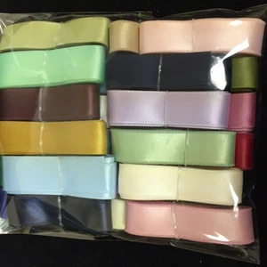 Assorted colors of 5/8 Single Face Satin Ribbon 29 yards - Picture 1 of 2