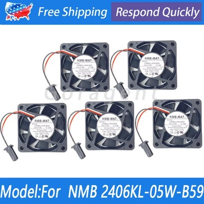 5PCS For NMB-MAT 2406KL-05W-B59  24V 0.13A 3-Pin Numerical Control Machinery Fan - Image 1 of 3