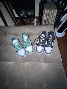 Nike Dunk Low Black/White “Panda”Green/White Satin Size 7Y Wmns 5.5 Lot NWOB - Picture 1 of 15