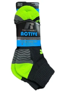 Russel Performance Active | 3 Pairs Boys Ankle Socks | Fits Shoes Sizes 3-9 - Picture 1 of 2