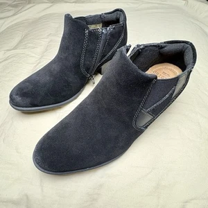 EARTH ORIGINS Christine Mujer Cuero Gamuza Botines Negro Talla 7 Nueva Caja - Imagen 1 de 7