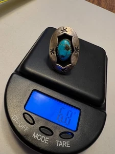 Vintage Navajo Sterling Silver Turquoise Shadowbox Ring Size 5.75 *READ* - Picture 1 of 12