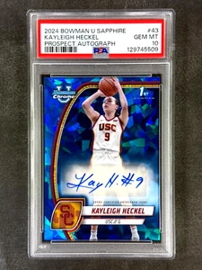 2024 Bowman U Chrome Sapphire #43 Kayleigh Heckel Prospect Auto Rookie RC PSA 10 - Bild 1 von 2