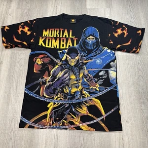 Mortal Kombat Scorpion Modern All Over Print T-shirt Size XL black - Picture 1 of 7