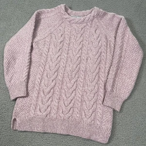 Maglione The Woolen Market Ireland donna L rosa lana merino misto cashmere Aran - Foto 1 di 7