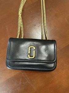 Marc Jacobs Black Mini Glam Shot Convertible Crossbody Flap Leather Bag Purse - Bild 1 von 13