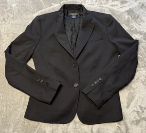 Brooks Brothers Womens Black 100% Wool Classic Fit Blazer Jacket Size 6 Lined - Picture 1 of 11