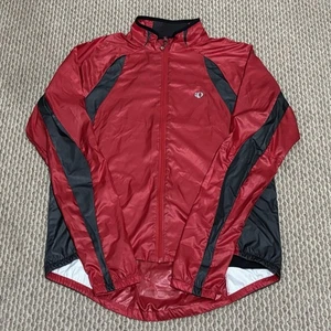 Pearl Izumi Men’s Windbreaker Jacket Full Zip Red / Black Size XL Black Red EUC - Picture 1 of 9