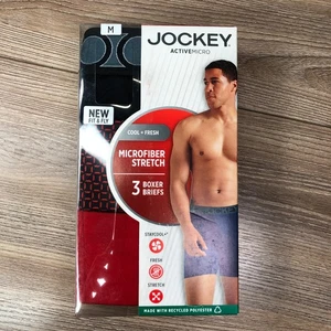 Jockey Activemicro Microfiber Stretch Men's Boxer Briefs 3-Pack Size Medium - Picture 1 of 3