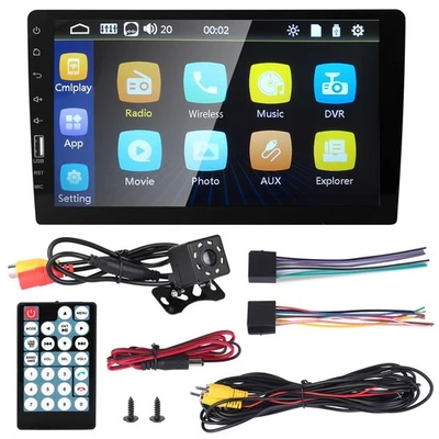 9" Car MP5 Stereo Player Touch Screen 1080P Wireless Car Radio FM USB AUX Back - Image 1 of 4