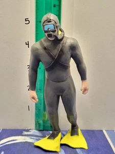 K&M Scuba Diver 5 1/2" Tall Toy Figure Snorkel Flippers 2008 Rubber - Picture 1 of 2