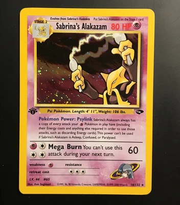 16/132 SABRINA'S ALAKAZAM 1ST EDITION 2000 POKEMON GYM CHALLENGE HOLO - VLP - Image 1 of 4