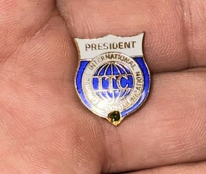 ITC President International Training In Communication Anstecknadel mit Edelstein Vintage - Bild 1 von 4