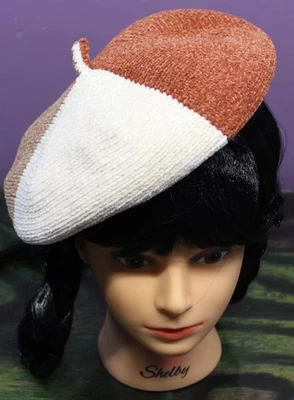 Womens Winter Warm Patchwork Beret Classic Artist Painter Cap Beanie Hat - Image 1 of 4