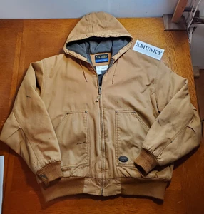 Walls Jacke Mantel Herren 2XL Canvas hellbraun Workwear Kapuze Chore Vintage gefüttert Y2K - Bild 1 von 21