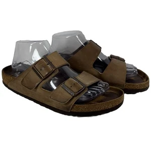 Sandalias Birkenstock Arizona marrón gamuza plantilla suave para mujer talla 40 / EE. UU. 9 N - Imagen 1 de 11