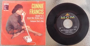 Connie Francis 45 RPM Record-Breakin' In A Brand New Heart - Picture 1 of 2